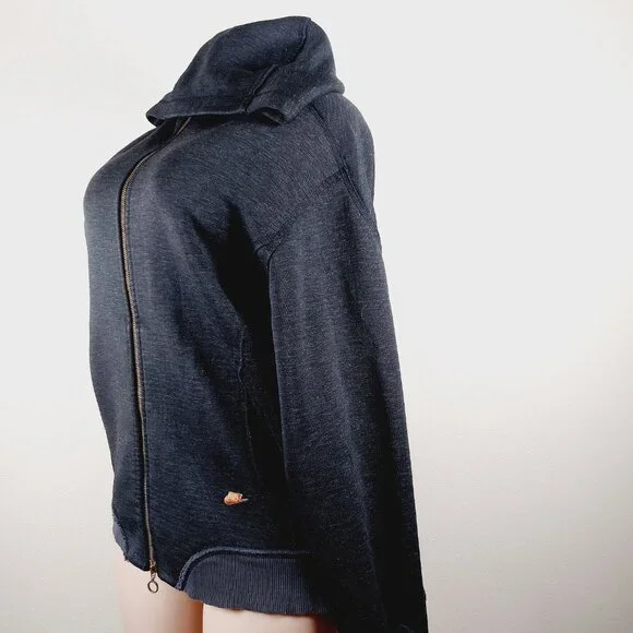 Nike Women's Black Fit Dry Raglon Sleeve Casual Full Zip Hoodie Size L - Picture 5 of 13